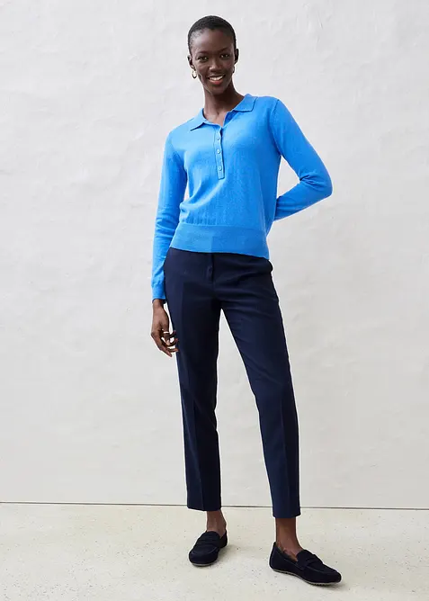 Polo-Pullover mit Seidenanteil, bonprix