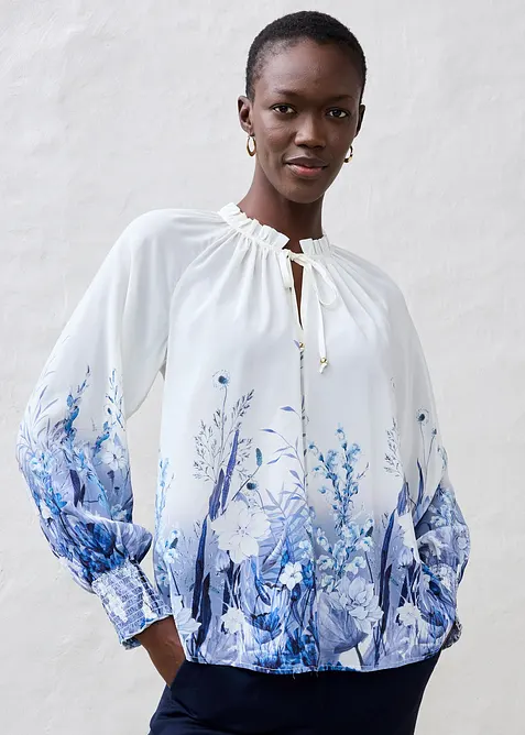 Bluse mit Seidenanteil, bonprix