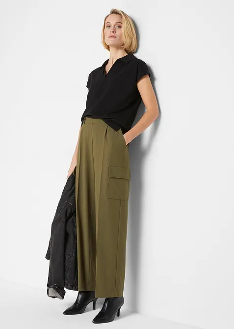 Shirt mit offenem Polokragen, bonprix