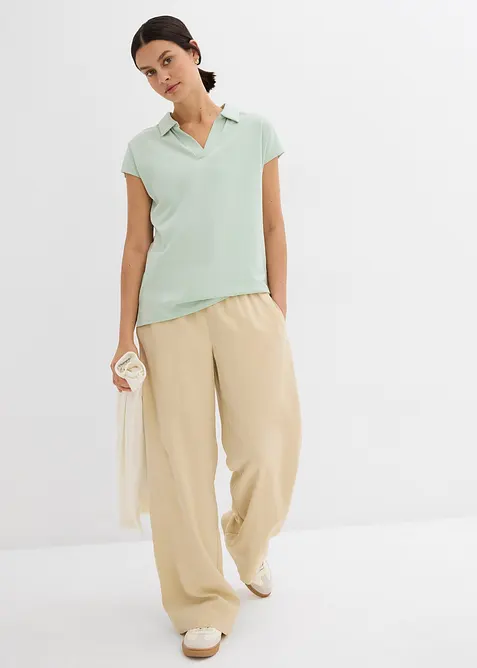 Shirt mit offenem Polokragen, bonprix