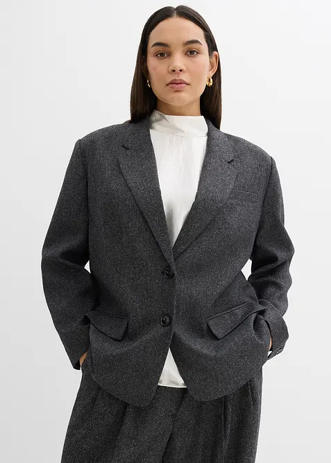 Blazer oversize en viscose m&eacute;lang&eacute;e, bonprix