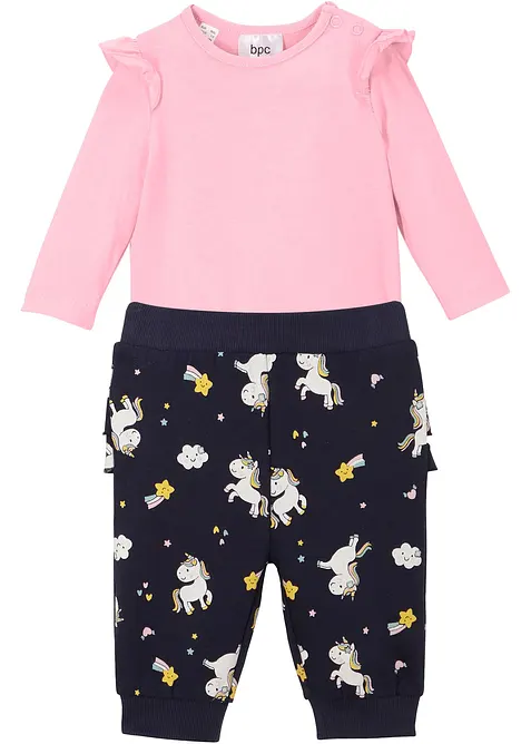 Langarmbody und Sweathose aus Bio-Baumwolle (2-tlg.Set), bonprix