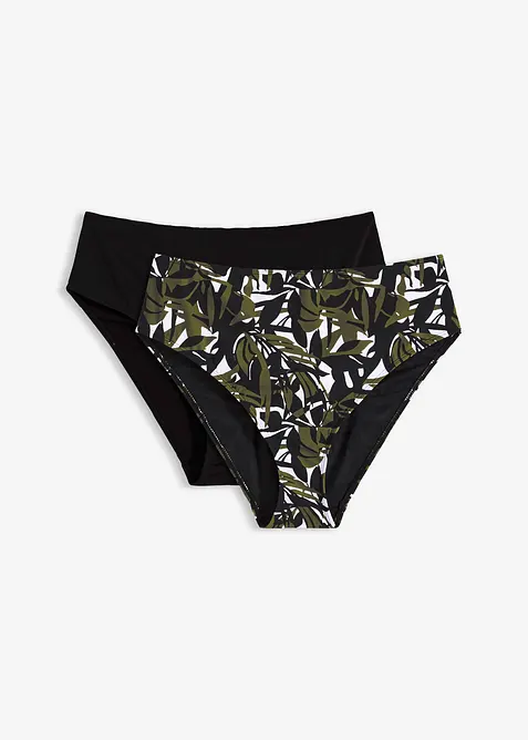 Lot de 2 bas de maillots taille haute sculptants, maintien l&eacute;ger, bonprix