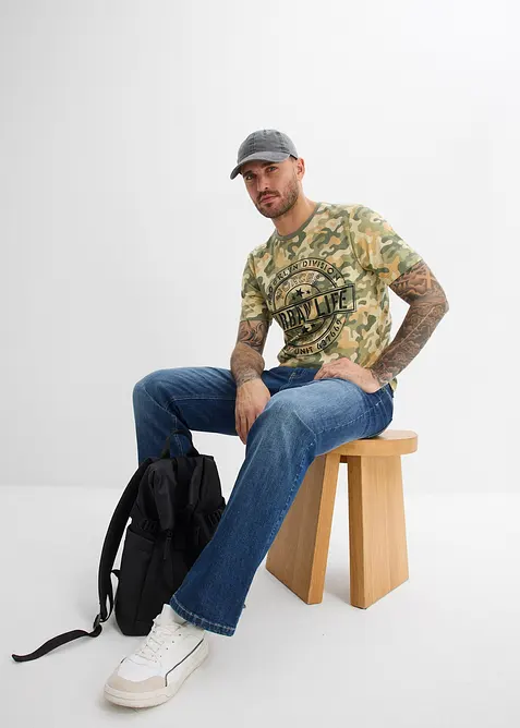 T-Shirt aus reiner Bio-Baumwolle, Slim Fit, bonprix