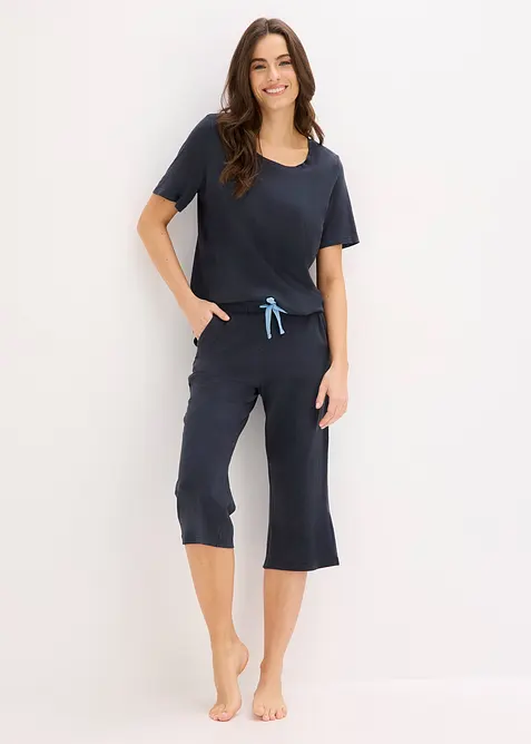 Capri-Pyjama aus softem Viskose-Mix, bonprix