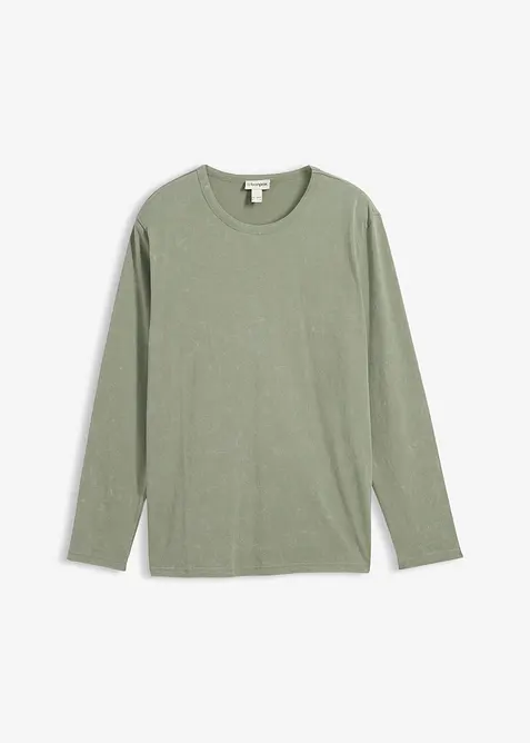 Langarmshirt in ausgewaschener Optik aus reiner Baumwolle, bonprix