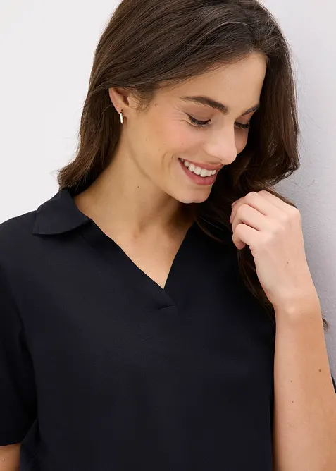 Shorty mit Polokragen aus reiner Baumwolle, bonprix