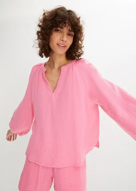 Oversize-Bluse aus Musselin, bonprix