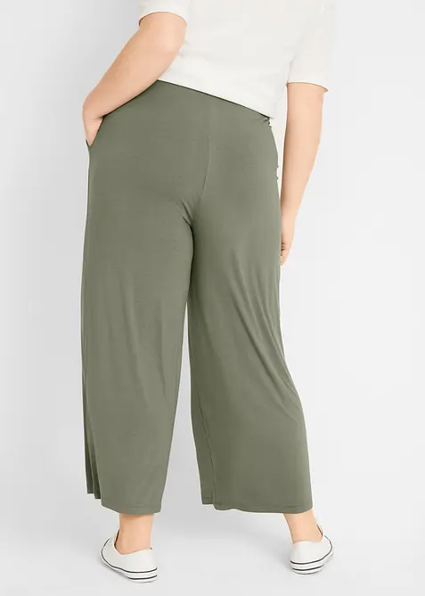 Pantalon fluide en jersey viscose, longueur 7/8, bonprix