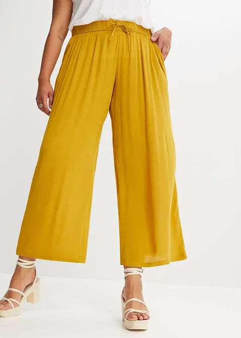 Pantalon en viscose, taille &eacute;lastiqu&eacute;e, bonprix