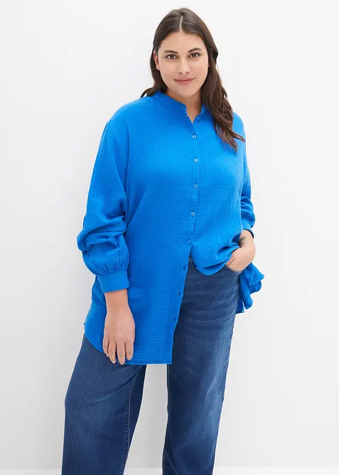 Longbluse aus luftigem Musselin, bonprix