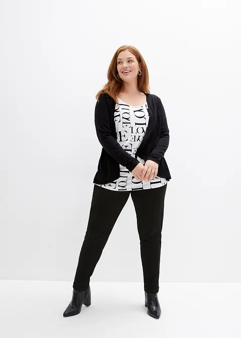 Pantalon jogger en viscose m&eacute;lang&eacute;e, bonprix