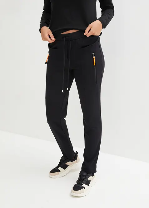 Pantalon &agrave; taille &eacute;lastiqu&eacute;e en Punto di Roma confortable, bonprix