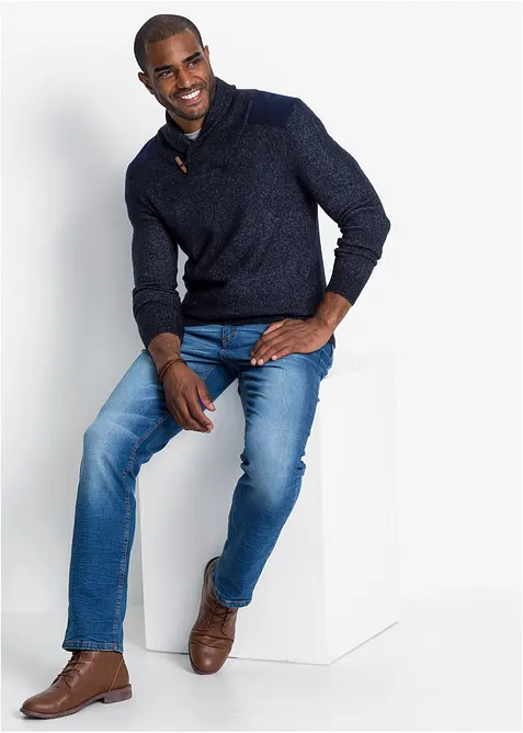 Feinstrickpullover mit Schalkragen, bonprix