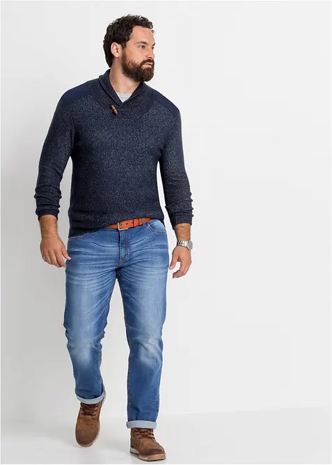 Pull en fine maille &agrave; col ch&acirc;le, bonprix