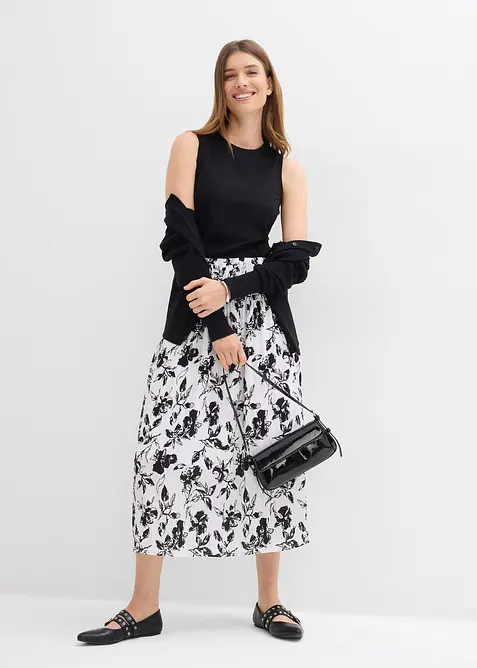 Midirock aus softer Viskose, bonprix