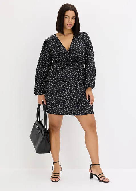 Robe courte &agrave; manches bouffantes, bonprix