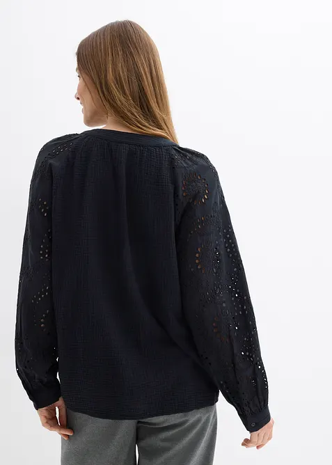 Tunikabluse aus luftigem Musselin, bonprix