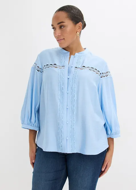 Bluse aus bestickter Baumwolle, bonprix