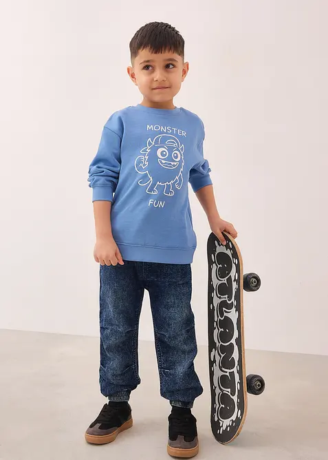 Regular-Fit-Schlupfjeans mit elastischem Bund, bonprix