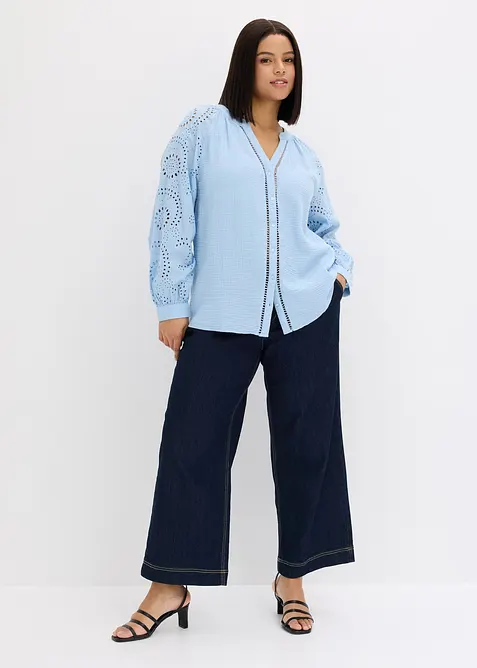 Tunikabluse aus luftigem Musselin, bonprix