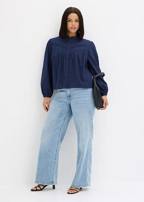 Bluse aus bestickter Baumwolle, bonprix