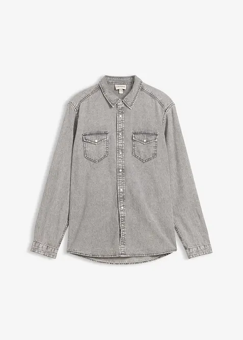 Jeanshemd, Langarm aus reiner Bio-Baumwolle, bonprix