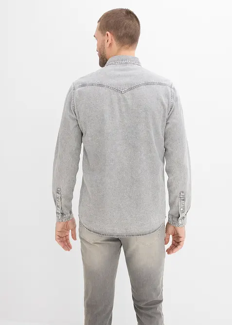 Jeanshemd, Langarm aus reiner Bio-Baumwolle, bonprix