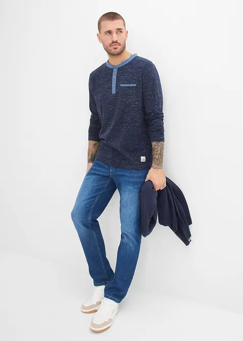 Henleyshirt, Langarm aus Slub-Yarn, bonprix