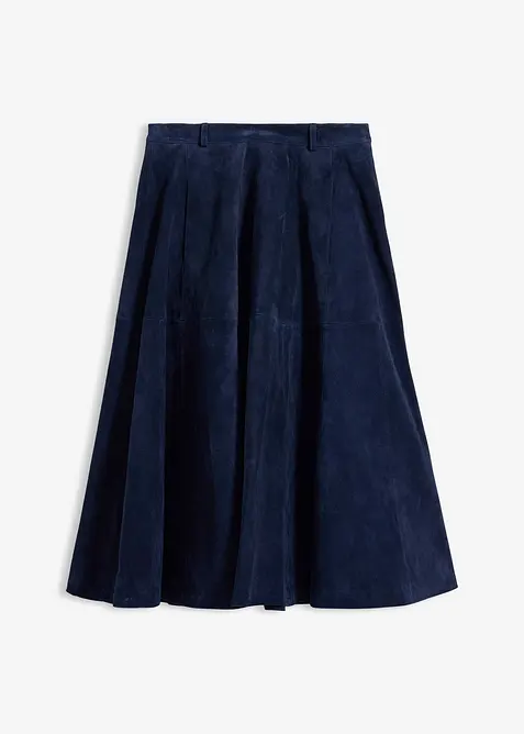 Midirock aus weichem Verloursleder, bonprix