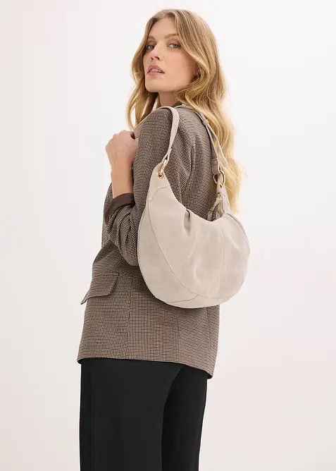 Umh&auml;ngetasche aus Veloursleder, bonprix