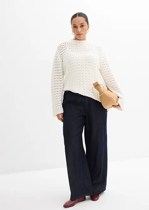 Pull en maille ajour&eacute;e, bonprix