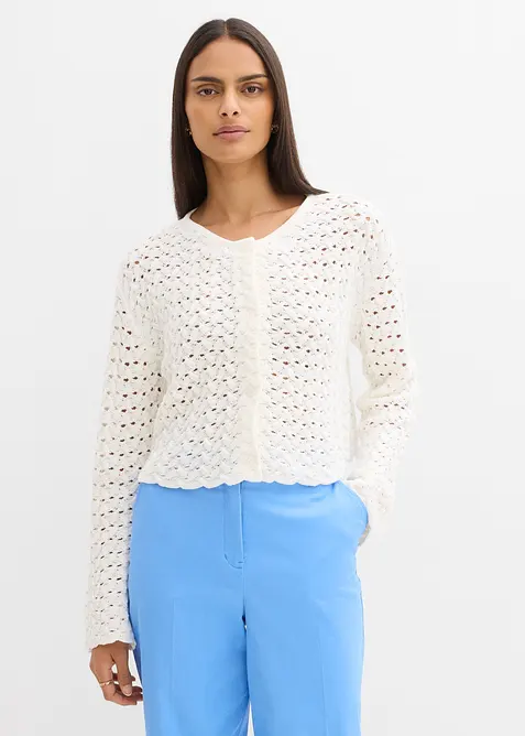 Gilet en maille ajour&eacute;e, bonprix