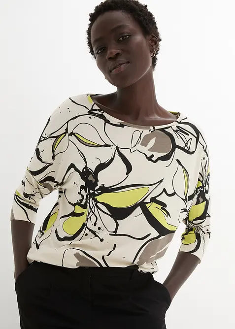 T-shirt manches chauve-souris &agrave; imprim&eacute; floral, bonprix