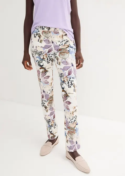 Pantalon extensible &agrave; imprim&eacute; floral, bonprix