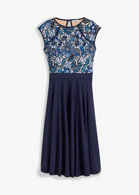 Robe midi avec dentelle, bonprix