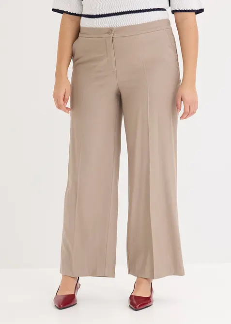 Pantalon large et l&eacute;ger &agrave; pinces, bonprix