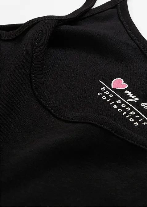 Lot de 3 tops &agrave; bretelles spaghetti 100% coton, bonprix