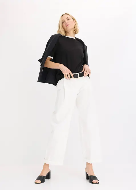 T-shirt &agrave; liser&eacute;s en dentelle, bonprix