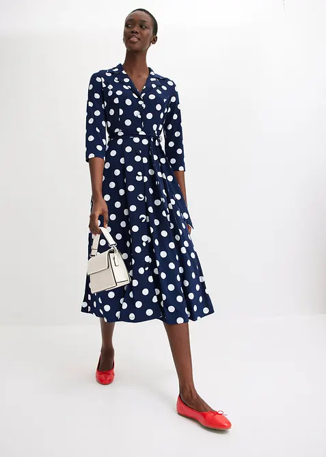 Hemdblusenkleid mit Bindeband (2-tlg. Set), bonprix