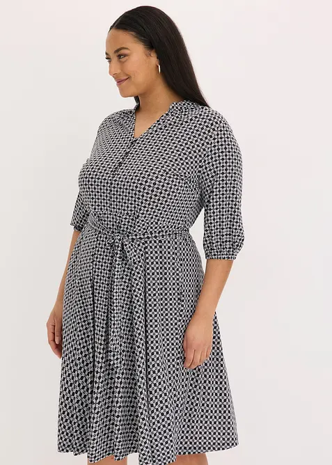 Jersey-Blusenkleid mit Bindeband (2.tlg-Set), bonprix