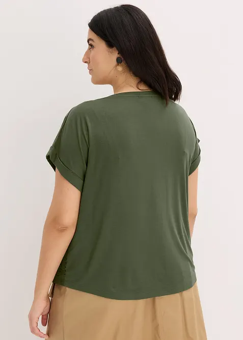 T-shirt &agrave; broderies anglaises, bonprix