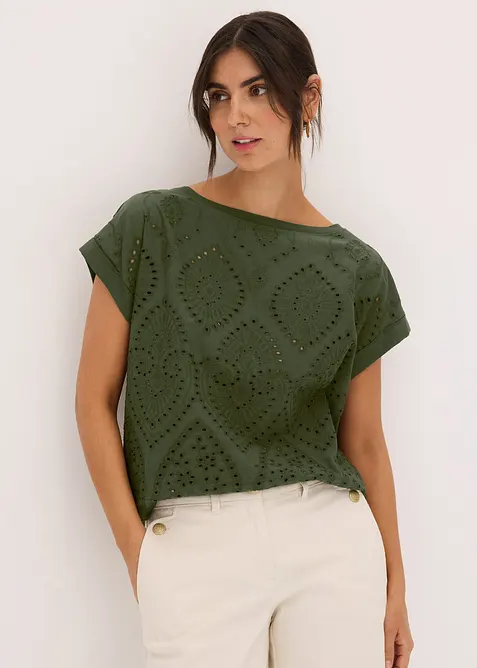 Shirt mit Lochspitze, bonprix