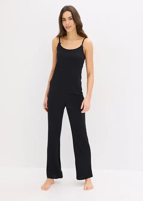 Pyjama aus weichen Pointelle-Jersey, bonprix
