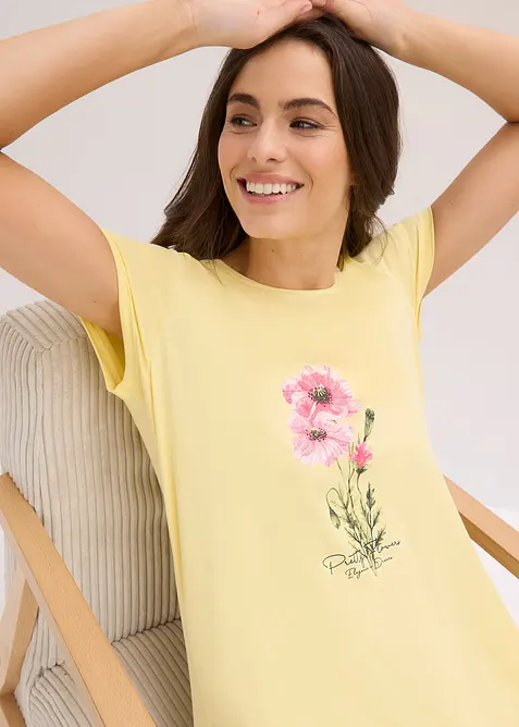 Kurzes Nachthemd aus reiner Baumwolle (2er Pack), bonprix