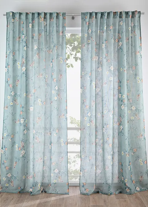 Vorhang mit Blumendruck (1er Pack), bonprix