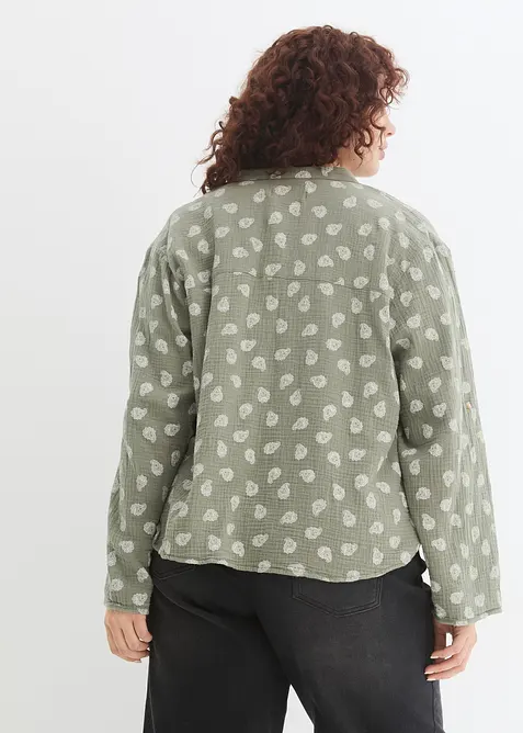 Blouse oversize en gaze de coton l&eacute;g&egrave;re, bonprix
