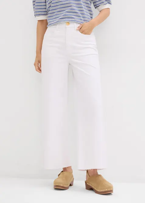 Wide-Leg-Jeans, High Waist, cropped, bonprix