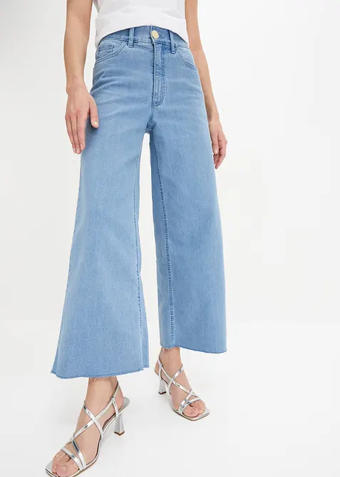 Wide-Leg-Jeans, High Waist, cropped, bonprix