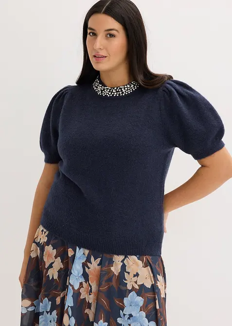Pullover mit Strass-Applikation, bonprix